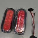 6" Oval LED Trailer Lights Kit, 2PCS Waterproof Stop/Turn/Brake Tail Lights with 10 LED Markers for Truck, RV, Boat, Trailer (Red) DOT Compliant