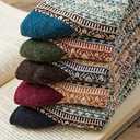 Clothirily Wool Socks, Thick Soft Wool Socks for Women, Vintage Warm Womens Sock, Winter Warm Boot Sock for Women Men (One Size, B-5 Pairs,classic Style, 6-10)