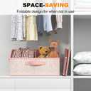 Closet Storage Bins 6 Pack, Large Closet Organizer Baskets with Divider & Handles,Trapezoid Fabric Shelf Organizers, Collapsible Storage Cubes for Clothes, Towels, Toys - Pink