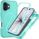 SunStory Magnetic for iPhone 17 Case, Compatible with MagSafe, 3-Layer Heavy Duty Full-Body Cover, Military-Grade Drop Protection, 3 in 1 Hybrid Protective Case for iPhone 17 6.3",Mint