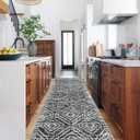Wonnitar Moroccan Hallway Runner Rug 10 ft, Machine Washable 2'6"x10' Long Runner Rugs for Kitchen, Boho Non-Skid Soft Low Pile Carpet Runner for Entryway Hall Entrance (Dark Grey,2'6"x10')