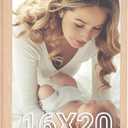 16x20 Frame Natural, 20x16 Picture Poster Frame, Horizontal Vertical Hanging, 16 by 20 Gallery Family Concert Portrait Photo Frame Anniversary/Birthday/Wedding/Thank you/Christmas Gift