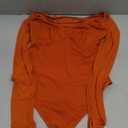 FeelinGirl Long Sleeve Bodysuit for Women Sexy Mesh V Neck Body Suits Thong Corset Top Going Out Outfits for Party (Large, Purple)