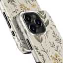 MERRO for iPhone 16 Pro Case - Wireless Charging Compatible - Dual-Layer Hard Shell & Silicone Cover - Protective Phone Case with Cute Wildflower Designs for Women - Floral Whisper