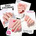 UNA GELLA Short Square & Squoval Nail Tips 216pcs Pre-Etched Short Square Round Oval Press on Nails Squoval Clear Acrylic Fake Full Cover Gel Nails Tips for Nail Extensions Home DIY Salon 12 Sizes