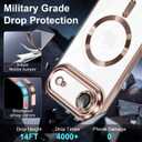 Designed for iPhone Air Case Magnetic, Compatible with Magsafe, Camera Control Button, Camera Lens Protector, Clear Soft TPU Plated Phone Case for iPhone Air, Brown