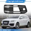 1pc Fog Light Grill for Audi Q7 2017-2019 Durable ABS Black Silver Tone Front Right Front Lower Bumper Fog Light Cover Inserts
