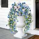 Artificial Hanging Flowers for Outdoors, UV Resistant 2 Bundles Fake Silk Flowers for Outside, Realistic Faux Plants for Hanging Baskets, Planters - Porch, Patio, Yard Decor