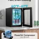 EUHOMY 24 Can Mini Fridge, 18L Beverage Refrigerator with Quiet Compressor