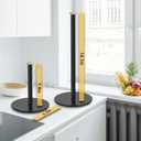 Paper Towel Holder Black,ZMGNND Adjustable Paper Towel Stand for Countertop - New House Essentials,Matte Black Bathroom Paper Towel Holders - Holds 3 Rolls,Kitchen Paper Towel Dispenser for Counter
