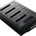 ORICO 4 Bay External Hard Drive Docking Station USB 3.2 Gen 1 to SATA I/II/III for 2.5''/3.5'' HDD SSD with Hard Drive Duplicator/Cloner Function Support UASP [4 x 20TB]-6648US3