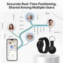 GPS Tracker for Kids, Real-Time GPS Tracking Device for Children w/Wearable Wristband & Keychain Design, No Monthly Fee/No SIM Card, Lightweight Locator Works w/iOS Find My, Long Standby, Waterproof