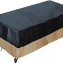 Heavy Duty Waterproof 60Inch Rectangle Fire Pit Cover for Outdoor Patio Gas Fire Table,60"L X 38"W X 24"H,Weather Resistant,Black