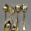 6 Pieces Serving Spoons Set, 8.7 Inch Serving Spoon, Includes 3 Server Spoon and 3 Slotted Spoons, Stainless Steel Buffet Banquet Large Utensils Cutlery Set for Kitchen, Gold