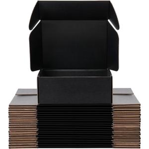Small Shipping Boxes 9x6x4 Inches  Black Corrugated Cardboard Boxes (20-Pack) for Mailing, Packing, Small Business & Gift Packaging - Recyclable & Sturdy