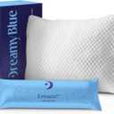 DreamyBlue Signature Pillow w/Adjustable Loft Shredded Memory Foam Fill Neutral Alignment for Side, Back, and Stomach Sleepers Washable Bamboo Rayon Cover CertiPUR-US Certified Foam (Queen)