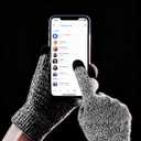 Wool Winter Gloves Men Women Fleece lined Knit Touch Screen Warm Thermal Snow Driving Cycling Gloves Cold Weather (Gray)