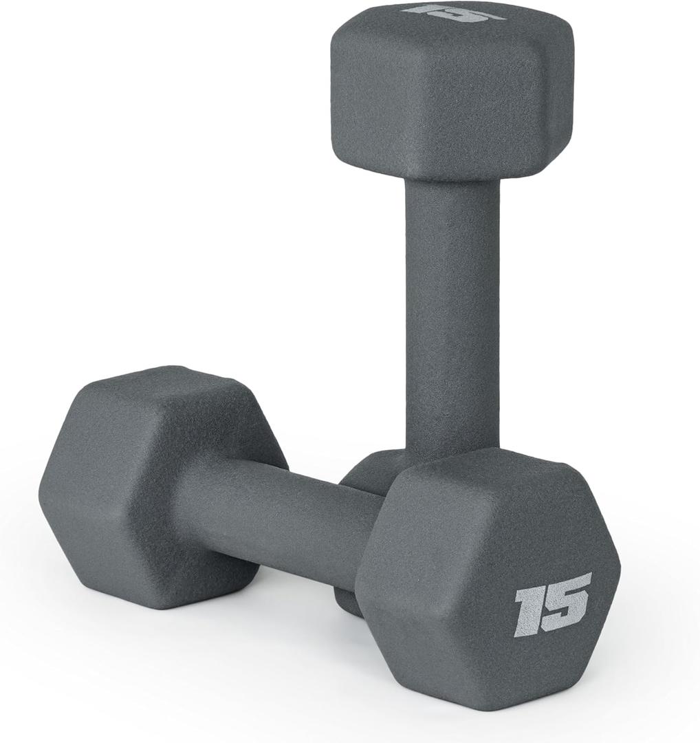 CAP Barbell Neoprene Dumbbell Weights Pairs & Sets | Multiple Colors (15 lb Pair)