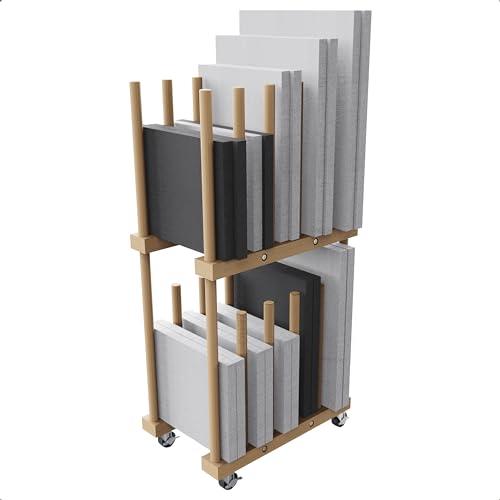 UNZERO Art Storage Rack, Art Canvas Storage, Art Drying Rack, Canvas Boards Rack Art Storage with Handle & Caster Wheels for Drawing Board, Panel, Paper Pad for Art Studios, Artworks, Gallery