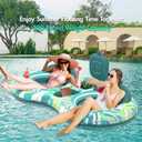 Sunikko X 5-in-1 Pool Floats Adult Heavy Duty River Tube, 2 Person Water Lounge Tanning Pool with Backrests, Built-in Cooler, Cup Holders, Deluxe Pool Toys for Summer Relaxation
