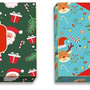 Easykart labels 24 Christmas Holder with Name Stickers, Present Boxes Holder Box Gift Wrapping Envelopes Gift Wrap Boxes with Ribbon a Tags for Holiday (4 Designs x 1 Each)