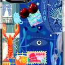 for iPhone 14 Case Travel Adventure Collage Pattern Military Grade Drop Protection Voyage Slim TPU Cover with Camera Protection for Women Girls Travel Lovers (BlueRome)