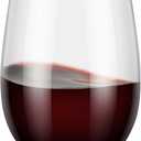 48 Stemless Plastic Wine Glasses - 12oz Clear Disposable Party Cups for Parties - Wine Tumblers, 48 Count