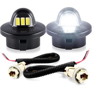 D-Lumina LED License Plate Light Tag Lamp with Socket Wiring Harness for Fo-rd F150 F250 F350 F450 F550 Super Duty Ranger Explorer Bronco Excursion Expedition, Powered by 3-SMD 6500K White, Pack of 2
