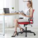 BestOffice Home Office Chair Ergonomic Desk Chair Mesh Computer Chair with Lumbar Support Armrest Executive Rolling Swivel Adjustable Mid Back Task Chair,Red, 18 inches x 19 inches x 38 inches, 2 Pack