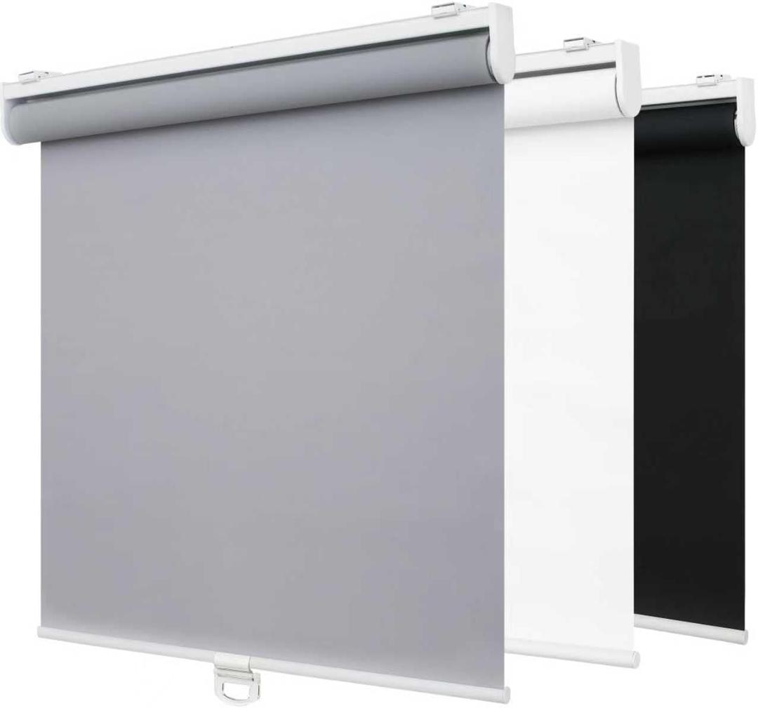 SHADEMOON Blackout Cordless Roller Shades for Indoor Windows,Room Darkening Blind with Spring System Pull Down,Thermal Insulated UV Block Fabric,Home Office (100% Blackout, Grey,23" W x 72" H)