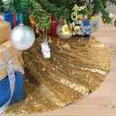 Gold Tree Skirts Christmas Tree Skirt Sequence Christmas Tree Skirts Round 36inch Sequin Tree Skirts Personalized Xmas Decor Home Decor Skirts, 36 Inch