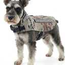 Protective Spiked Harness for Small Dogs, Removable 2-Row & 4-Row Spikes, Lightweight & Puncture-Resistant Design for Safety, Camouflage Medium 