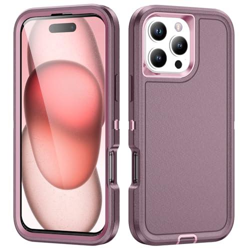 IDYStar for iPhone 16 Pro Max Case,for iPhone 16 Pro Max Case for Women,Hybrid Drop Test Heavy Duty Sturdy Shockproof Slim Fit Protective Phone Cover for iPhone 16 Pro Max 6.1 inch,Purple/Pink