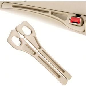 Car Seats Gap Filler Dual-Slot Car Seat Gap Organizer  with Belt Slot, Anti-Drop Gap Filler for Cars & SUVs  No More Lost Items, All Within Reach (2PCS) (Beige)