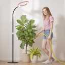 bseah Grow Light Plant Light for Indoor Plants, Full Spectrum Grow Lamp with Pedestal Stand, Automatic Timer for 3H/9H/12H, 10 Dimmable Levels, Height Adjustable 51-67in Black