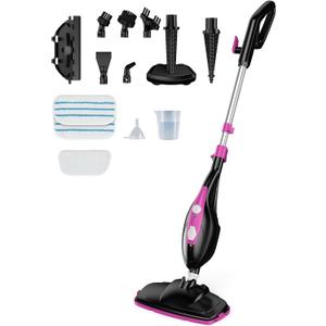 14-in-1 Steam Mop, 1550W Detachable Handheld Steam Cleaner for Floor Cleaning, 16.4 FT Cord, 2 Washable Pads, Multi-Purpose Floor Steamer for Hardwood, Carpet, Tile, Grout