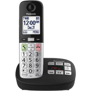 Panasonic Cordless Phone, Easy to Use with Large Display and Big Buttons, Flashing Favorites Key, Built in Flashlight, Call Block, Volume Boost, Talking Caller ID, 1 Cordless Handset - KX-TGU430B (Black)
