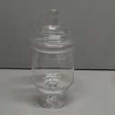 Small Glass Apothecary Jars with Lid, Clear Candy Jar with Lid, Cute Small Decorative Glass Jars for Wedding, Display and Home Decor, Glass Canisters (Height: 9", Diameter: 5") (22 Ounces)