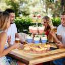 4 Tier Round Cupcake Stand, Acrylic Cupcake Display Stand for 38 Cupcakes, Clear Cupcake Holder Stand for Dessert Table, Cupcake Tower Stand for Wedding Birthday Party Graduation