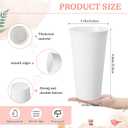 8 Pack Flower Buckets 9.84 Inch Plastic Flower Vases Modern Round Vases for Centerpieces Floral Display Decorative Buckets for Table Home Wedding Decorations (White)