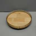 Farmhouse Oak 10" Lazy Susan Turntable Organizer for Cabinet, Round Wooden Lazy Susan Organization and Storage for Dining Table, Pantry, Kitchen, Countertop, Cupboard,Home Decor