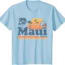 Maui Hawaii Vintage Surf Beach Surfing 70's Retro Hawaiian T-Shirt (Small)