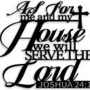 Cross Joshua 24 15 Metal Wall Decor - Christian Room Decor Motivational Inspirational Scripture Wall Art Home Decor for Living Room, Bedroom, Dining Room, Bathroom, Office (Black)
