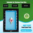 16x32 FT Rectangle Pool Liner Pad for Above Ground Pools, Durable Geotextile Pool Mat for Pool Bottom Strong Eco-Friendly Padding Under Pool Pad Protection,Prevents Punctures Black