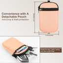 Phone Lanyard Crossbody Wrist Strap, Clip and Go Strap for Phone with Wallet Crossbody, Adjustable Phone Strap Compatible with All Phones (Peach)