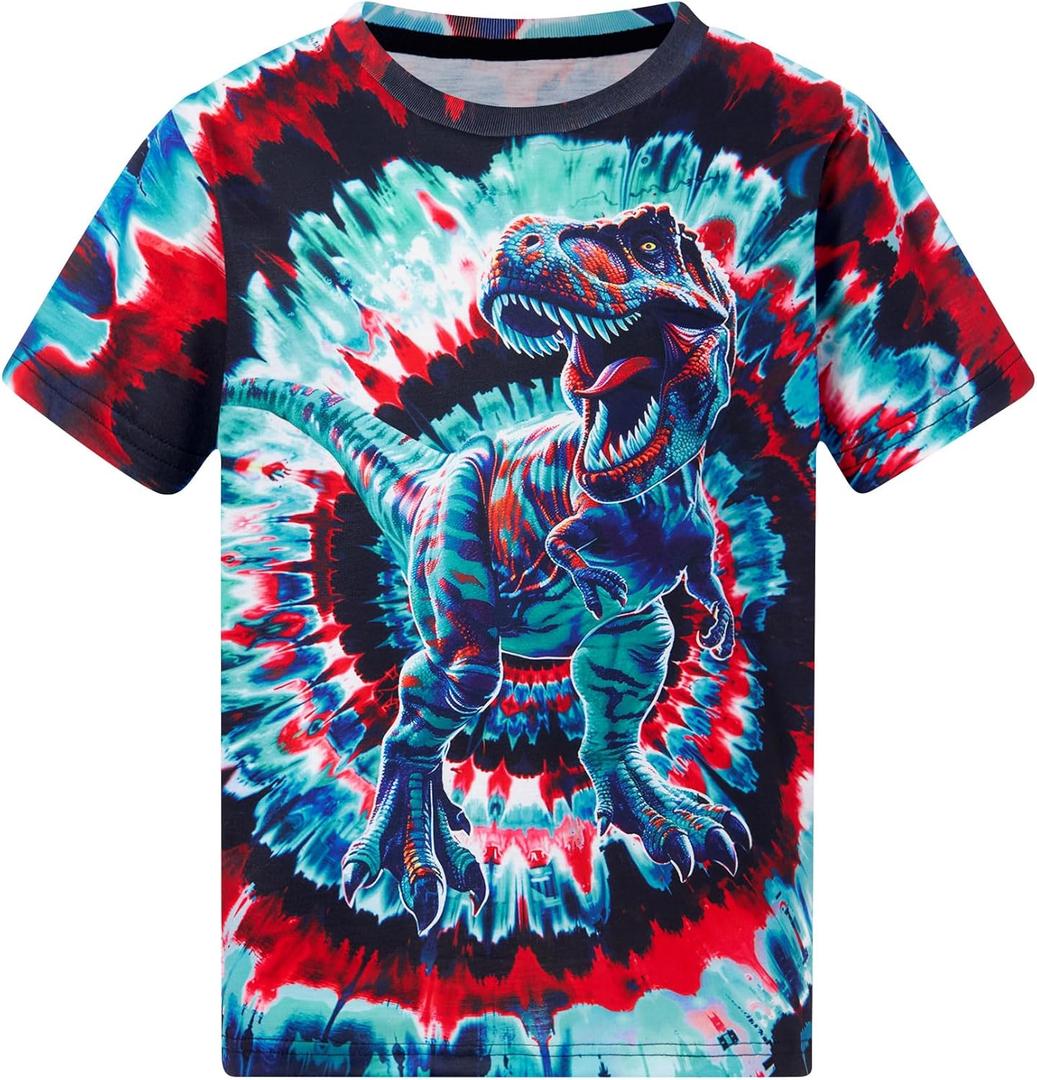 Kids Tie Dye Shirt Size 4-14 T-Shirt for Boys Girls Short Sleeve Tees (13-14 Years)