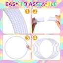 WinnerWhy 2 Pcs Toy Hoop Exercise Hoop Detachable Adjustable Plastic Toy Ring Playground Equipment for School Colored Circles Exercise Ring for Teens Dog Agility Equipment(White,23 Inch)
