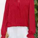 PRETTYGARDEN Lace Long Sleeve Shirts Casual Button Down Going Out Tops Hollow Out Eyelet Blouses 2026 Spring Fashion Clothing(Red,Small) (Red, S)