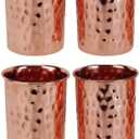 Pure copper hammered glasses moscow mule tumbler 250 Ml (8.5 US Fl Oz) (Hammered, Set of 4)