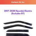 KPY Rain Guards Fit for 2017-2020 Hyundai Elantra, Out-Channel Window Visors Vent Wind Deflectors 4PC, Car Accessories for 17-20 Elantra (Excludes GT)